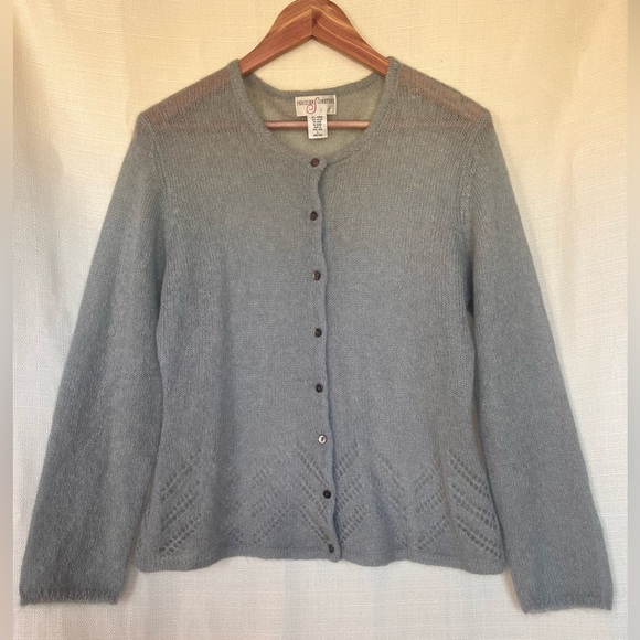 Light Blue Mohair Sweater with cutout detailing - Picture 3 of 5